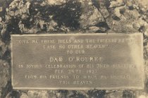 Plaque at Dad O'Rourke Bench, 1976