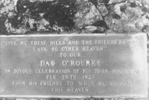 Plaque at Dad O'Rourke Bench, 1976