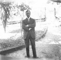 John Burt  at his home, date unknown