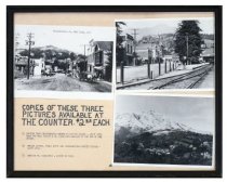 Three photographs: views of  downtown Mill Valley &  Mt. Tam with snow