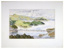 Watercolor of the old Richardson Bay Bridge