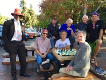 Depot Plaza gaming enthusiasts, photo by Debra Schwartz