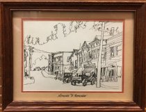 "Moments To Remember" pen and ink drawing of Sausalito