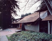 Exterior shot of library façade, 1994