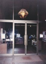 Library entrance, exterior, circa 1980