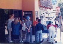 Clo in front of the Sequoia Theater during the Mill Valley Film Festival