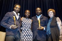 Actors and director of "12 Years a Slave" with Zoe Elton, 2013