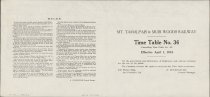 Timetable for Mt. Tamalpais & Muir Woods Railway