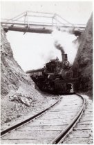 Mine Ridge cut through before auto bridge was constructed, 1920-1928
