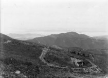 Double-Bow Knot train tracks viewed from a distance, 1930