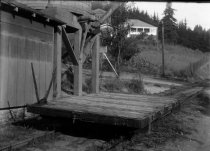 Gravity car with seats and front removed for bed tear up, 1930