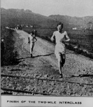 Male Tam High students running the "Two-mile interclass race, circa 1915
