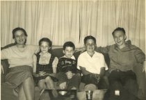 Wasserman family at home for Christmas, circa 1948