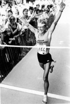 Dipsea Race showing Gail Scott winning the race, 1986