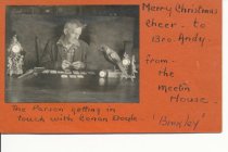 Edwin Binkley with raven, circa 1920s