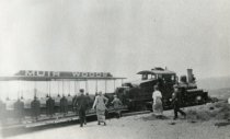 Muir Woods Railway passengers getting aboard the train, 1900-1930