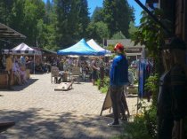 Mill Valley Lumber Yard courtyard and manikins, 2019