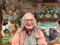 Phil Fath in front of the Mill Valley Market, photo by Debra Schwartz