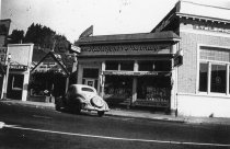 Black and white photograph of downtown Mill Valley, circa 1940's