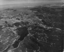 View of Mill Valley, Richardson Bay & SF Bay from Mt. Tam, 1960