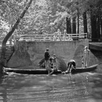 Mill Valley Library Boat Race at Old Mill Creek, 1973