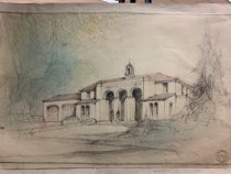 Archetectural rendering of plans for Mill Valley City Hall, date unknown