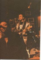 On stage at Sweetwater during the Village Music 19th anniversary party.