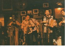 On stage at Sweetwater during the Village Music 19th anniversary party.