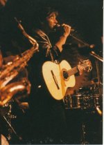 On stage at Sweetwater during the Village Music 19th anniversary party.