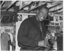 In the Sweetwater basement, holding a drink, during Mill Valley Film Festiv