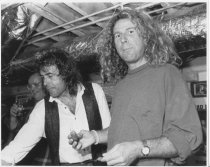 Nick Gravenites, Pete Sears and Sammy Hagar, eating in Sweetwater basement,