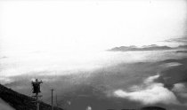 Fog filled Richardson Bay from East Peak Mt. Tamalpais, circa 1920.