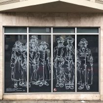 Wear a mask or go to jail installation, 2020