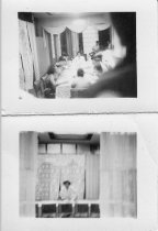 Interior pictures in home of the library, dining room and living room, unkn