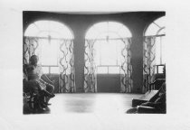 Interior pictures in home of the library, dining room and living room, unkn