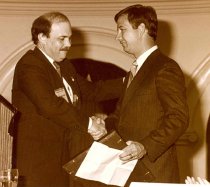 Marshall Sinback receiving award, 1989