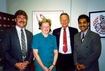 Steve Flynn, Ruth Ballweg, Sen. Adams, Ed Lopez, 1991