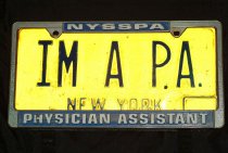 "IM A P.A." NY license plate