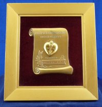 Gold Heart award plaque