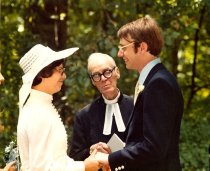1977 wedding with minister