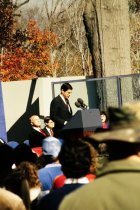 Senator Chuck Robb Giving Speech at Vietnam Veterans Memorial, 1982