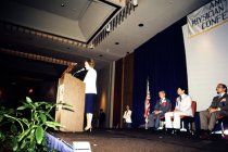 First Lady Rosalynn Carter at Lectern - Far Shot, 1980