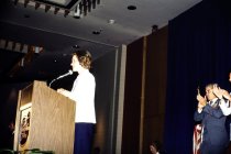 First Lady Rosalynn Carter Speaks at Lectern, 1980
