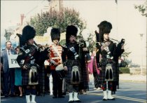 Bagpipers lead the march on Trenton, NJ, 1989