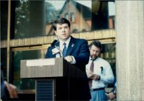 Glen Combs speaks at March on Trenton, 1989