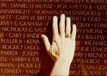 Photograph from AAPA conference ceremony at Vietnam Memorial, 1989