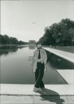 Chipper Wallet in Front of Reflection Pond, 1989