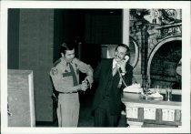 Don Fisher is "arrested" during prank at AAPA conference in Las Vegas, 1978