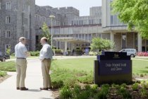 Victor Germino with Kenneth Ferrell Outside Duke Medical Center, 1987