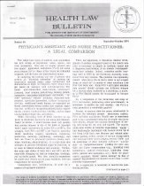 Physician's Assistant and Nurse Practitioner: A Legal Comparison